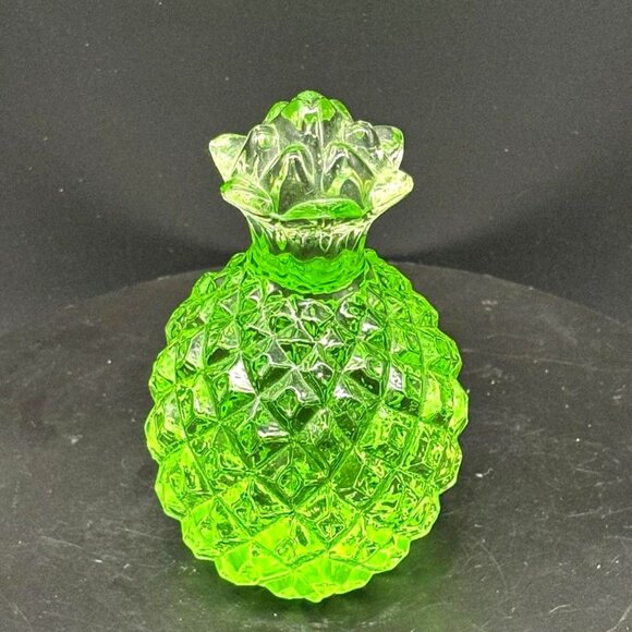 Vintage Art Glass Hand Blown Green Pineapple Paperweight Figurine 4" - Picture 5 of 6